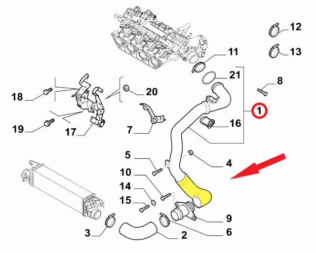 ALFA ROMEO GIULIETTA TURBO HORTUMU 