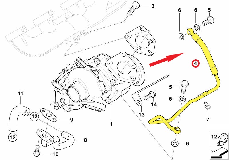 BMW 740 TURBO YAĞLAMA BORUSU