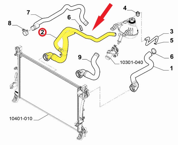 FIAT 500L RADYATÖR ÇIKIŞ HORTUMU