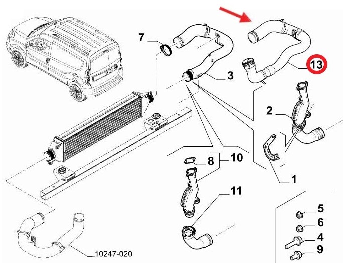 FIAT DOBŞO TURBO HORTUMU