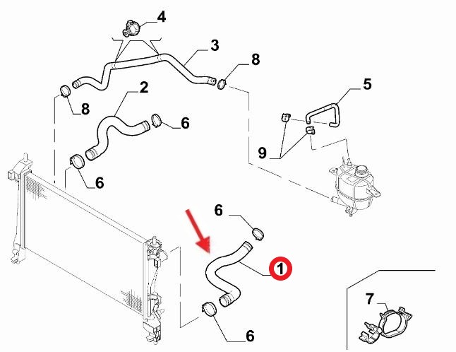 FIAT FIORINO RADYATÖR GİRİŞ HORTUMU