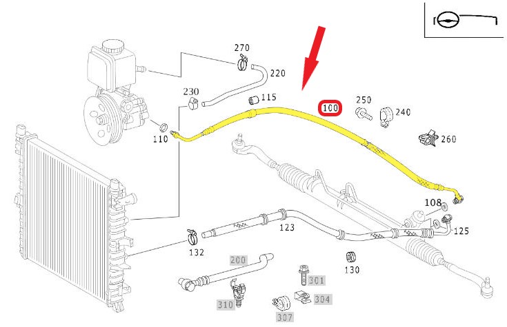 MERCEDENZ-BENZ M-SERISI HİDROLİK DİREKSİYON HORTUMU