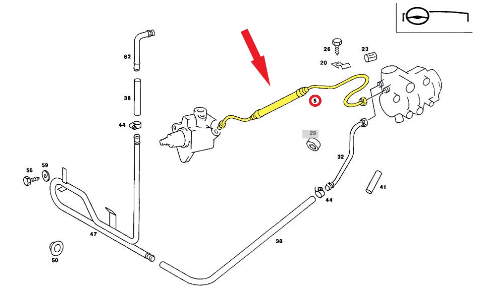 MERCEDENZ-BENZ SL HİDROLİK DİREKSİYON HORTUMU