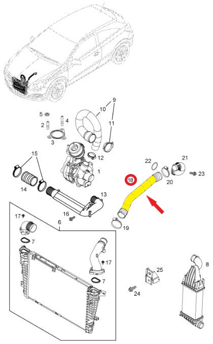 OPEL ASTRA H TURBO HORTUMU