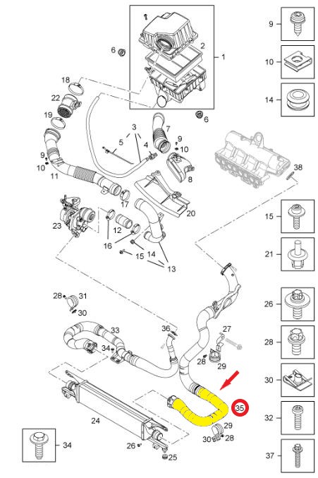 OPEL CORSA D  TURBO HORTUMU