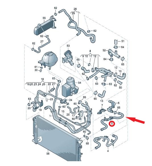 VOLKSWAGEN CRAFTER RADYATÖR GİRİŞ HORTUMU